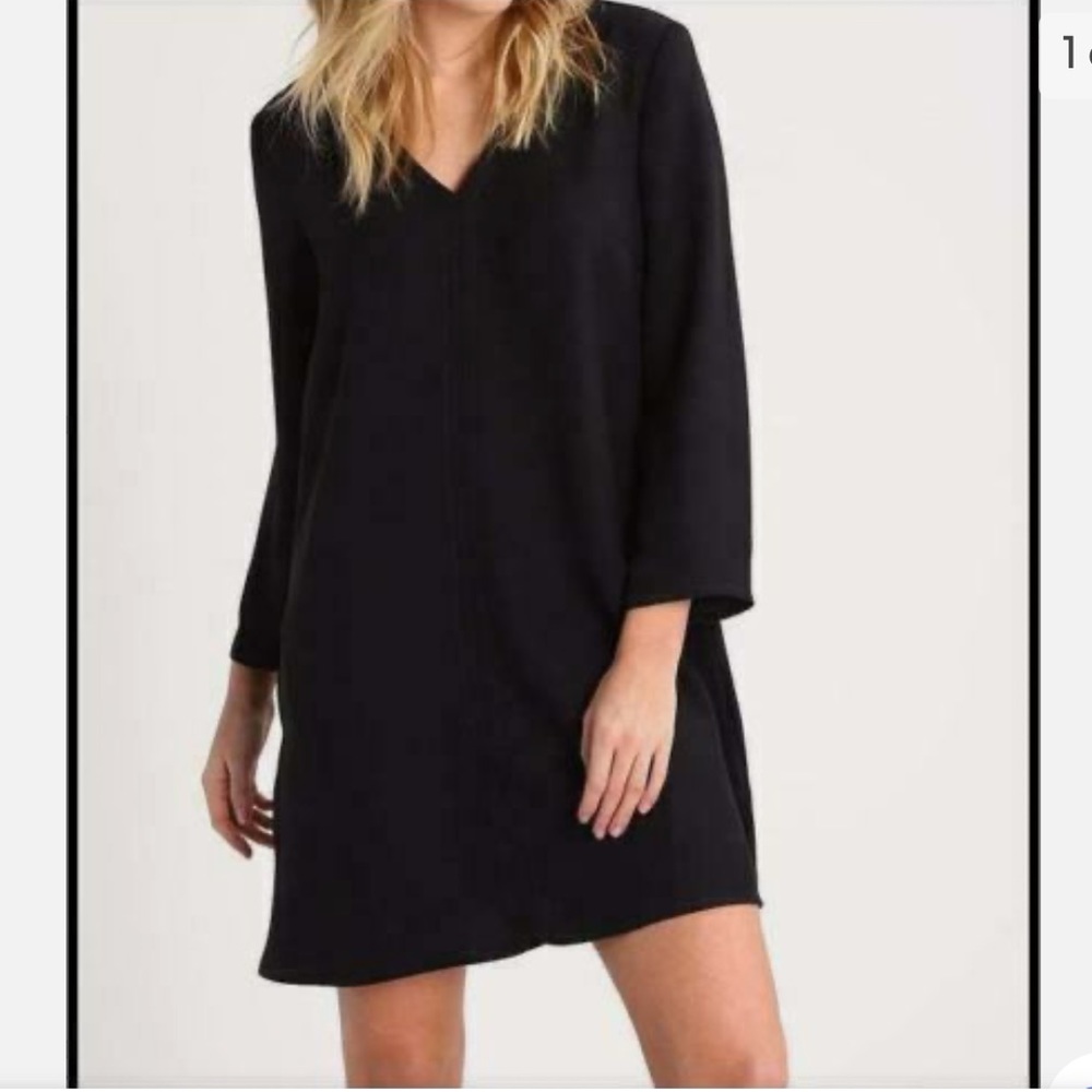 GAP Women's Dress Long Sleeve Zipper V-Neck Knee Length